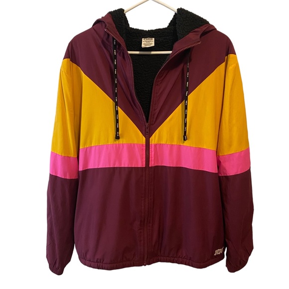 PINK Victoria's Secret Jackets & Blazers - Victoria’s Secret PINK Sherpa Lined Anorak Full Zip Jacket Women’s Size M/L